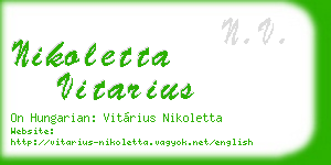 nikoletta vitarius business card