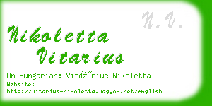 nikoletta vitarius business card